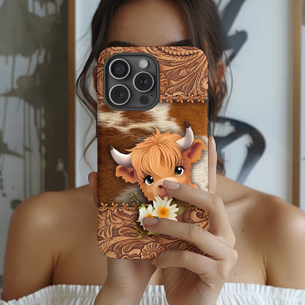 Cute Highland Cow - Personalized Full Print Phone Case