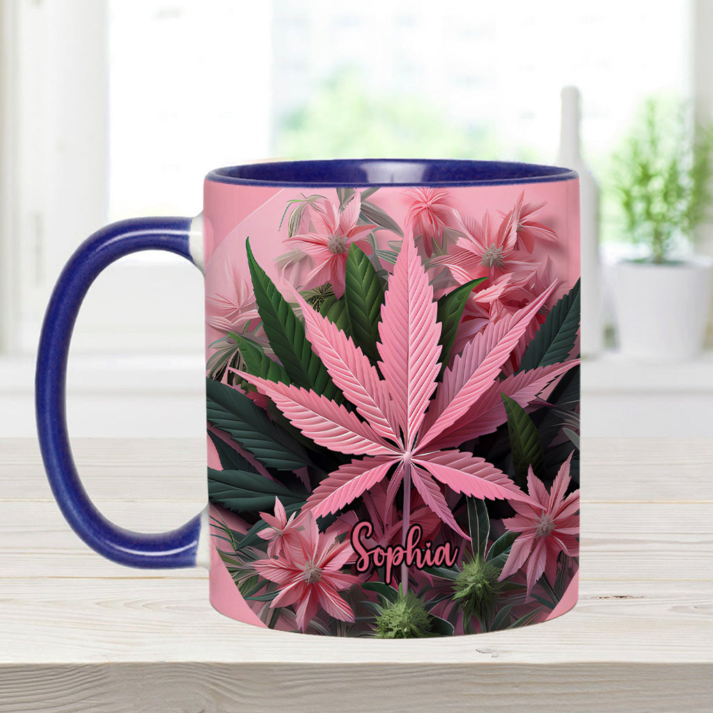 Pink Stoner Chick - Personalized Weed Accent Mug