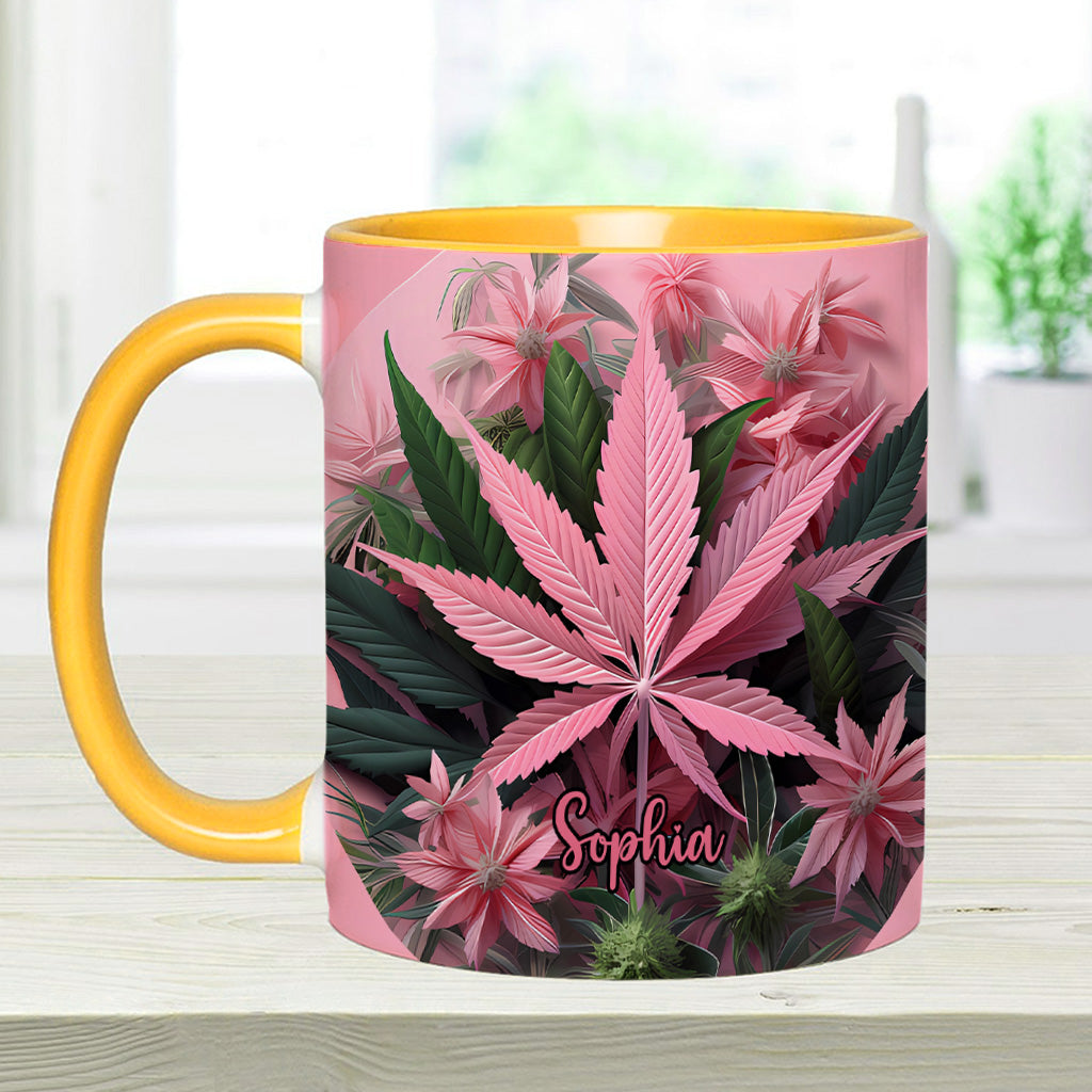 Pink Stoner Chick - Personalized Weed Accent Mug