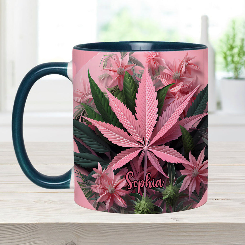 Pink Stoner Chick - Personalized Weed Accent Mug
