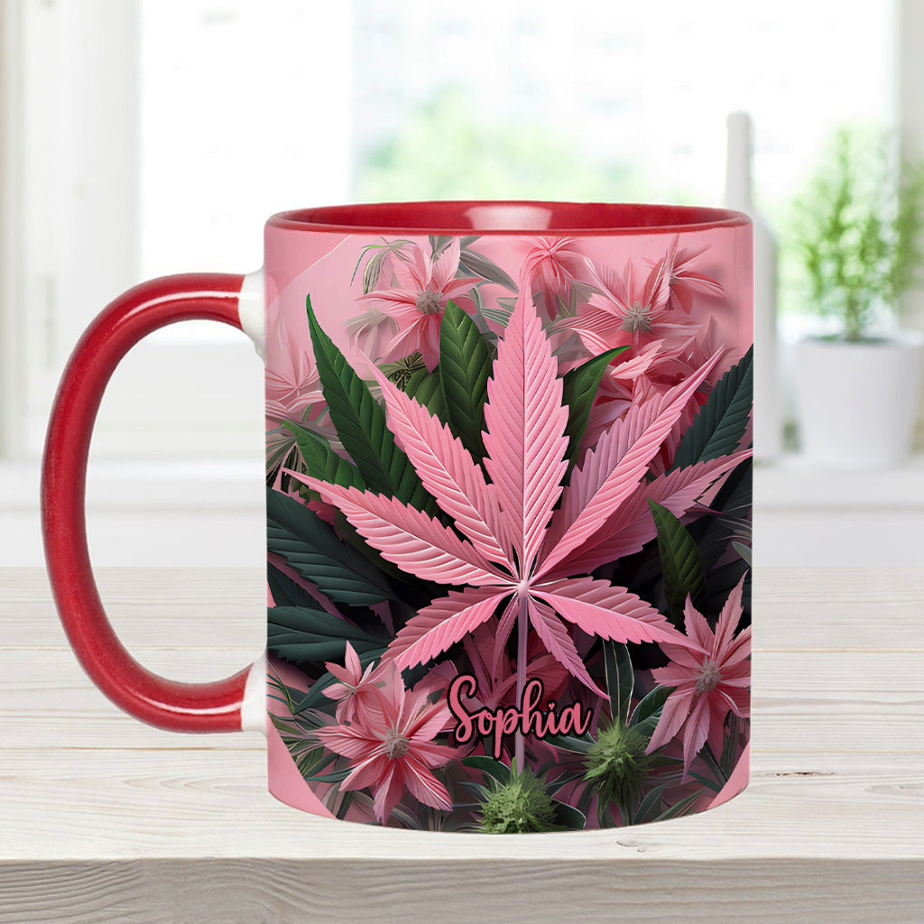 Pink Stoner Chick - Personalized Weed Accent Mug