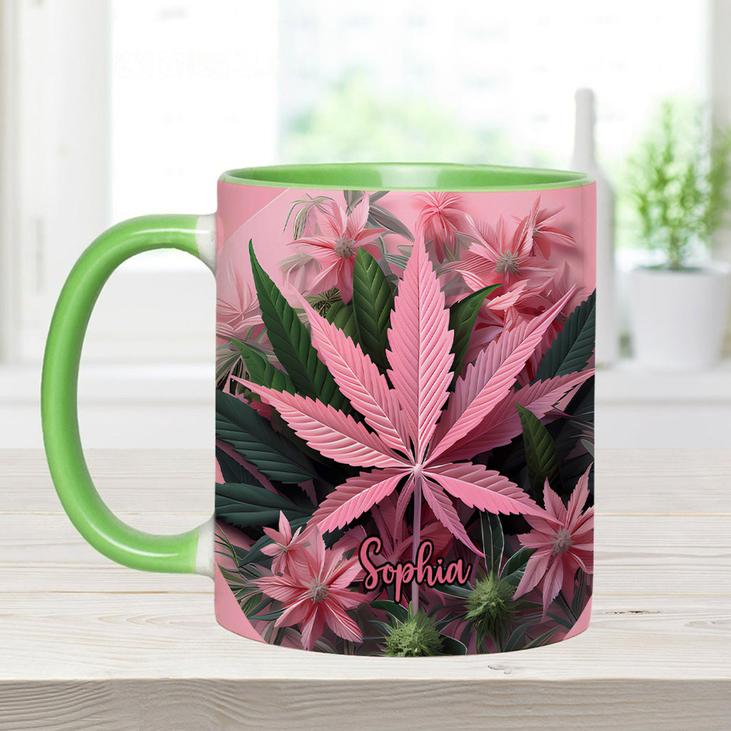 Pink Stoner Chick - Personalized Weed Accent Mug