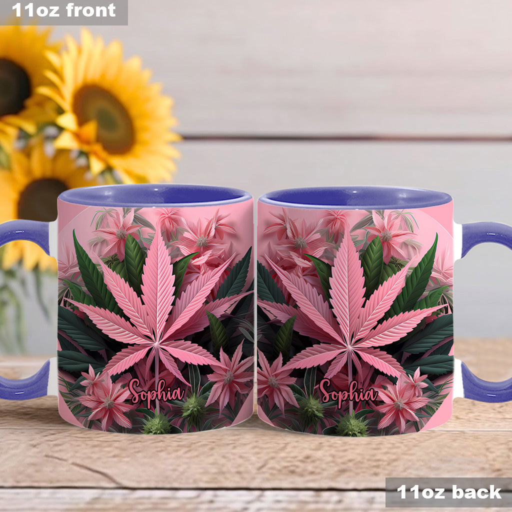 Pink Stoner Chick - Personalized Weed Accent Mug