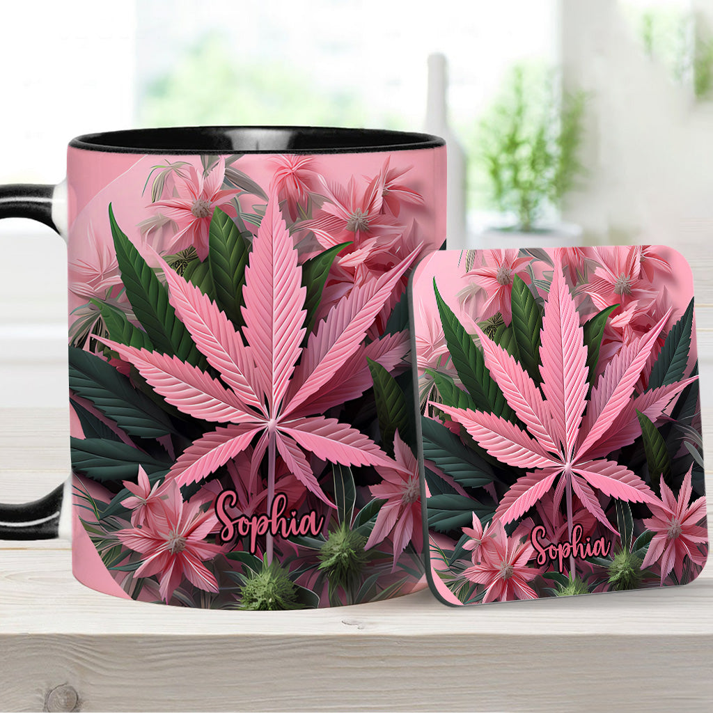 Pink Stoner Chick - Personalized Weed Accent Mug
