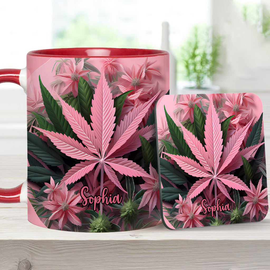 Pink Stoner Chick - Personalized Weed Accent Mug