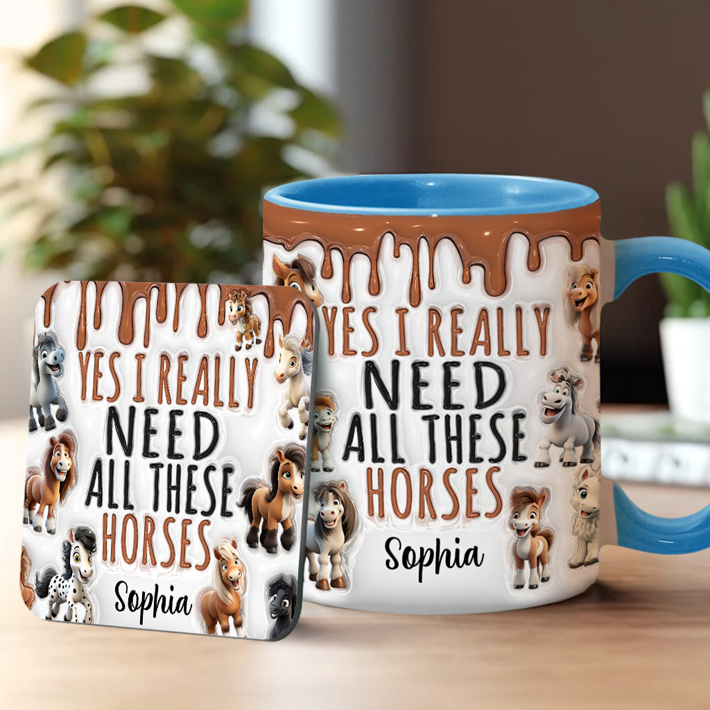 I Need All These Horses - Personalized Horse Accent Mug