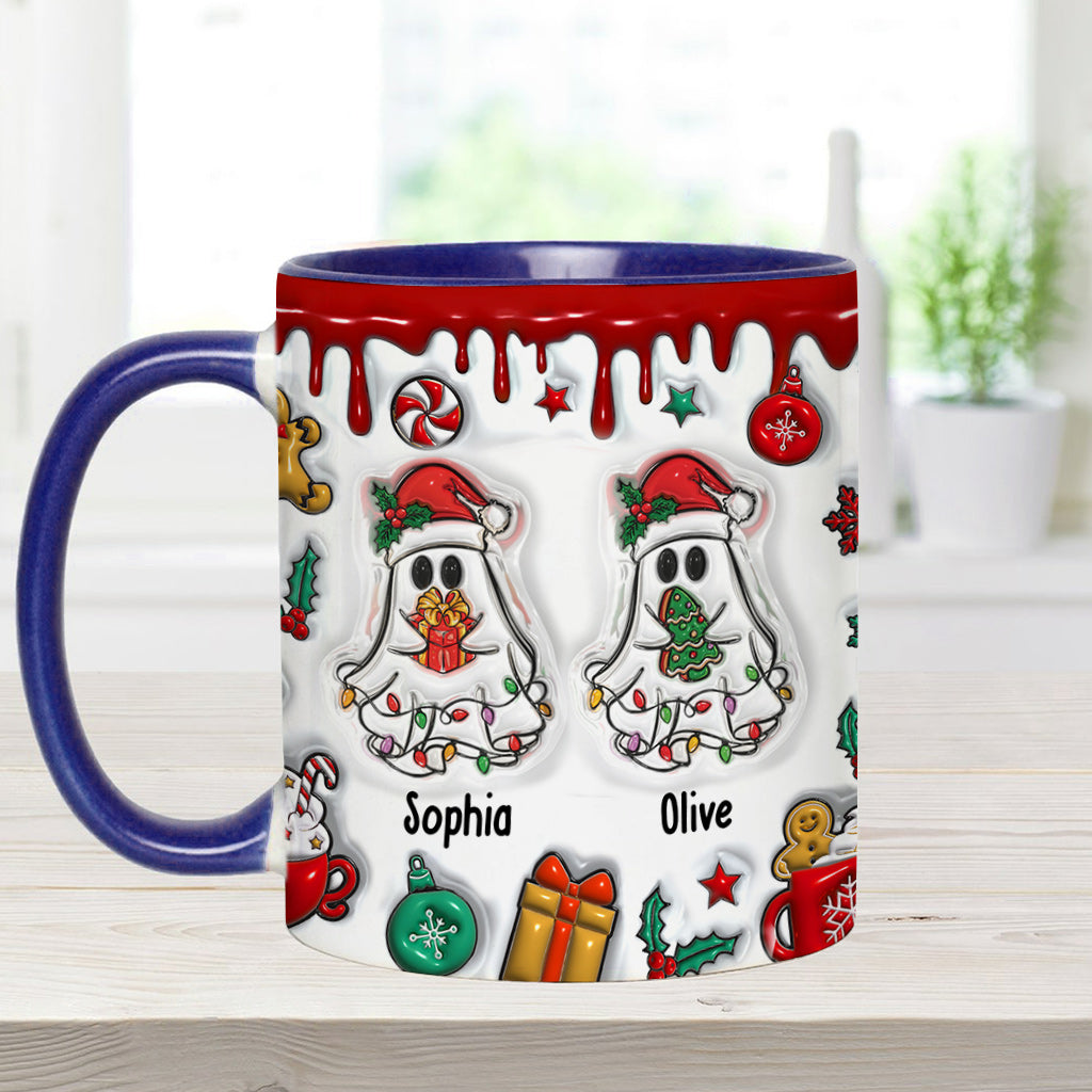 Ghost Friends Funny Christmas - Personalized Bestie Accent Mug