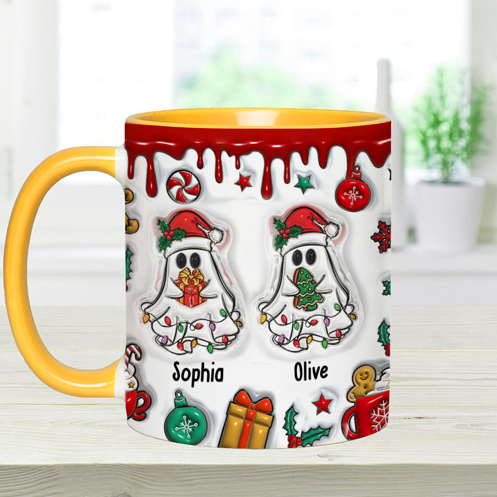 Ghost Friends Funny Christmas - Personalized Bestie Accent Mug