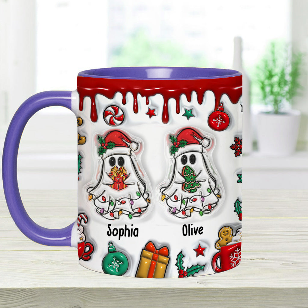 Ghost Friends Funny Christmas - Personalized Bestie Accent Mug