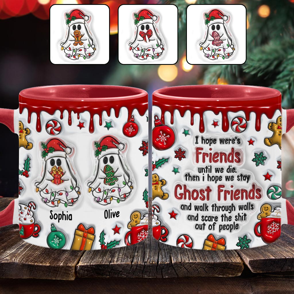 Ghost Friends Funny Christmas - Personalized Bestie Accent Mug
