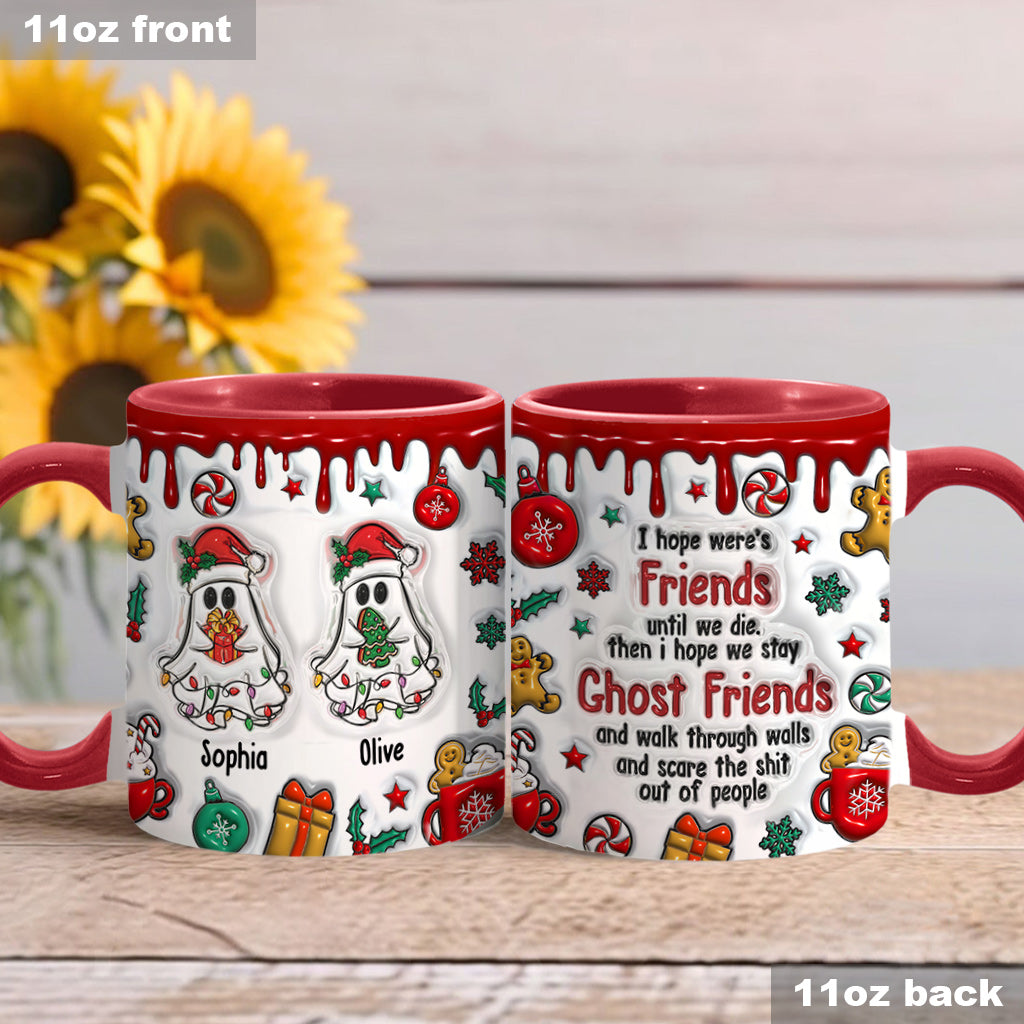 Ghost Friends Funny Christmas - Personalized Bestie Accent Mug