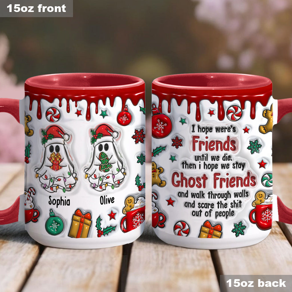 Ghost Friends Funny Christmas - Personalized Bestie Accent Mug