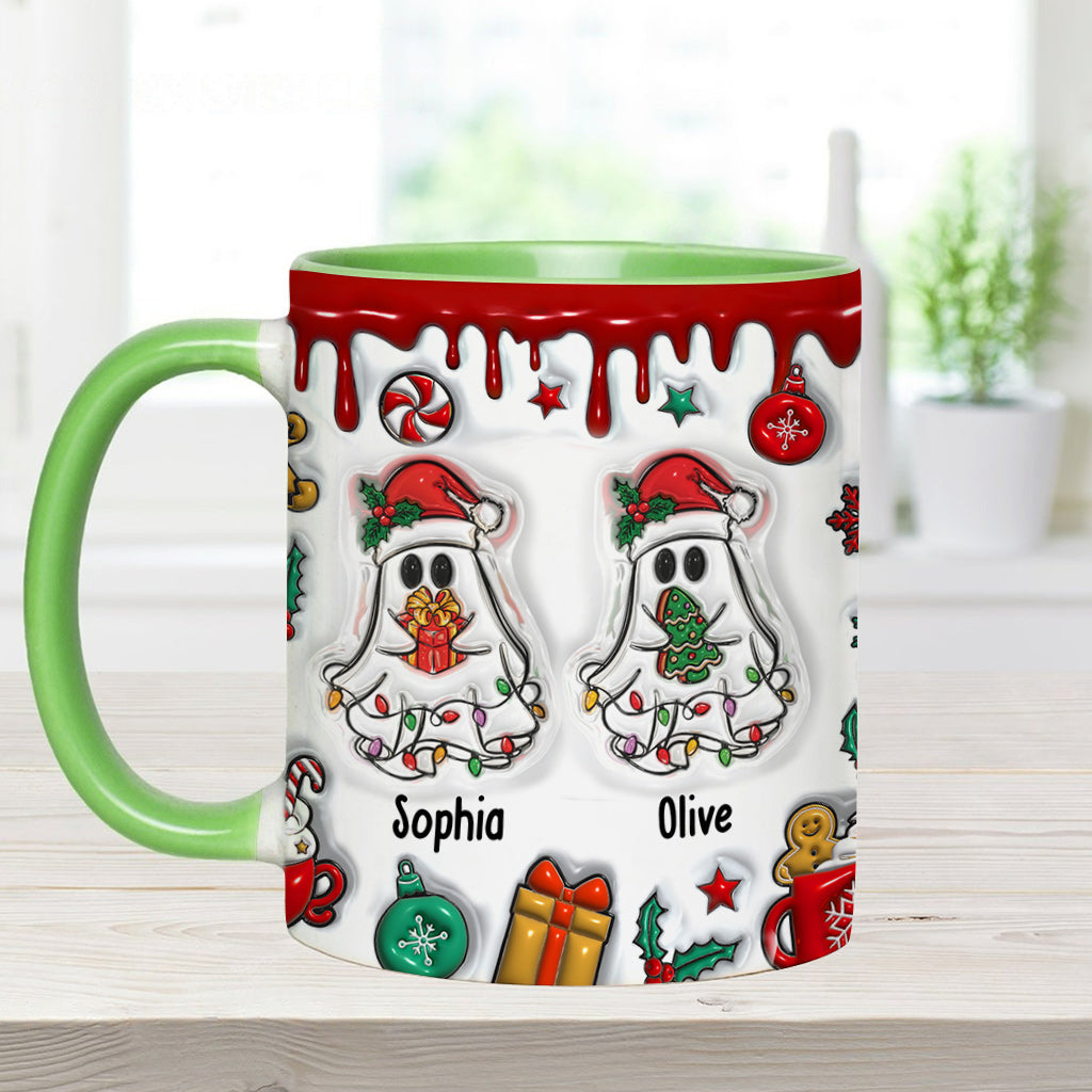 Ghost Friends Funny Christmas - Personalized Bestie Accent Mug