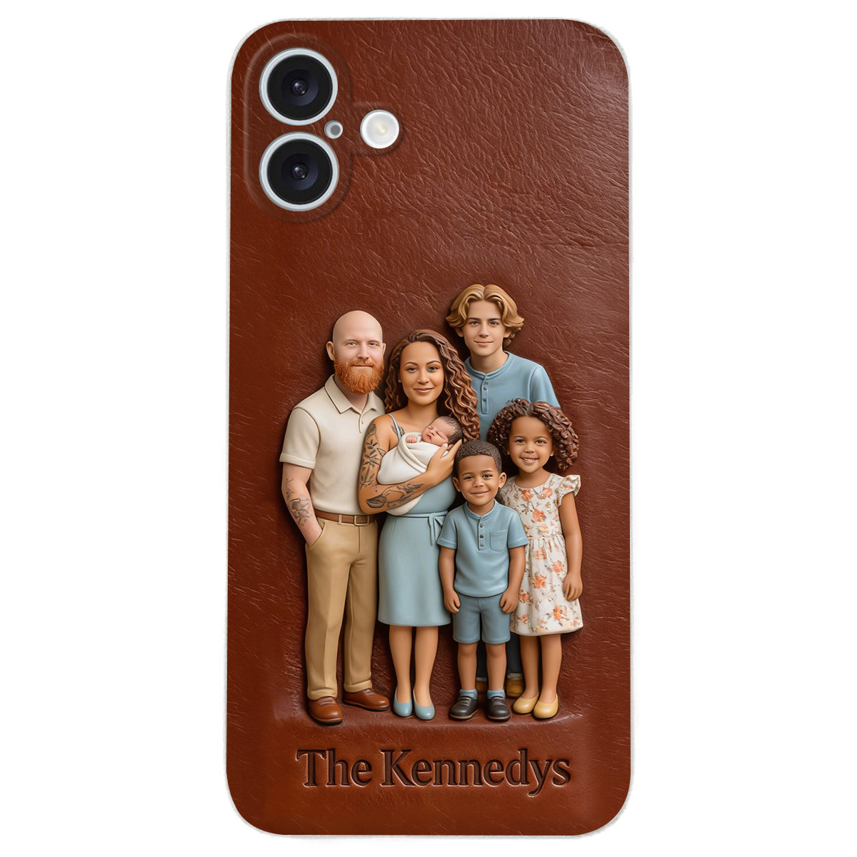 Custom Any Photo - Personalized Family Leather Phone Case