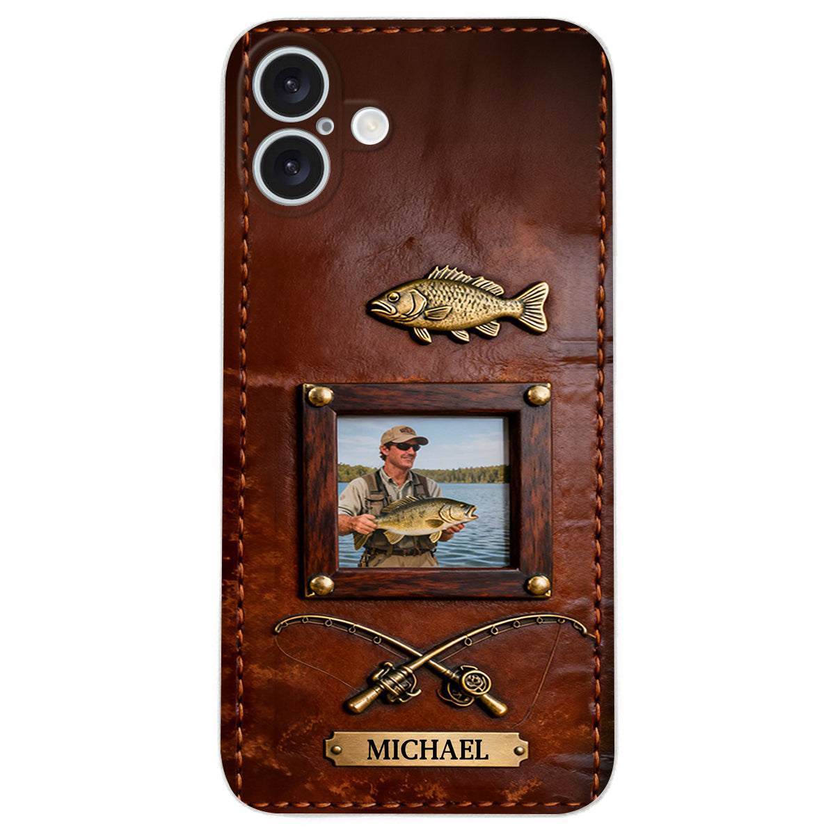 Best Catch - Personalized Fishing Leather Phone Case