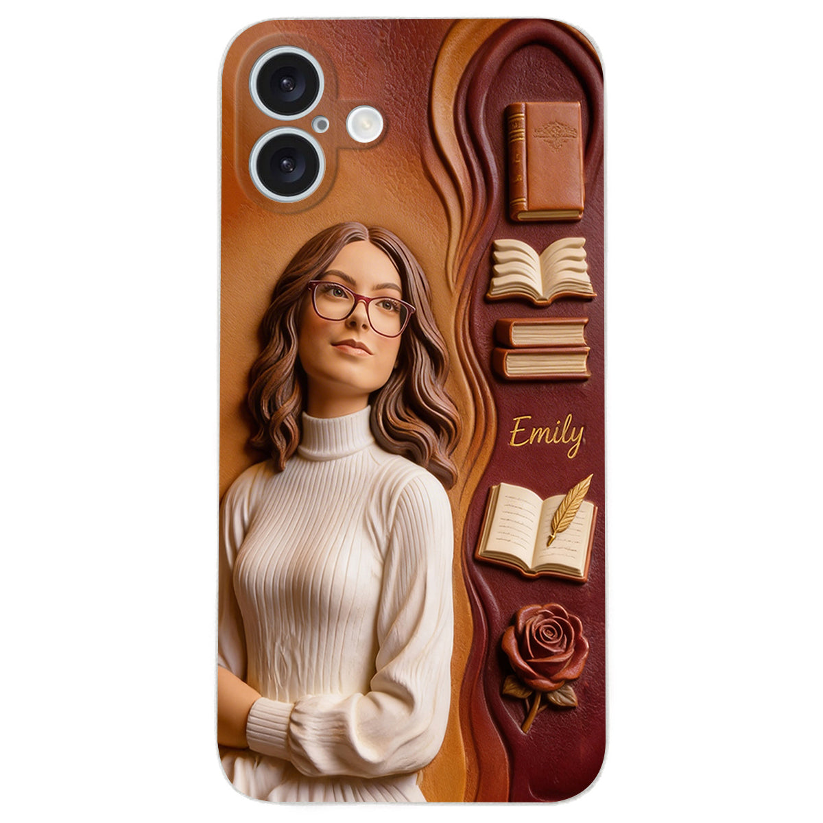 Custom Any Photo Love Books - Personalized Book 3D Embossed Leather Phone Case