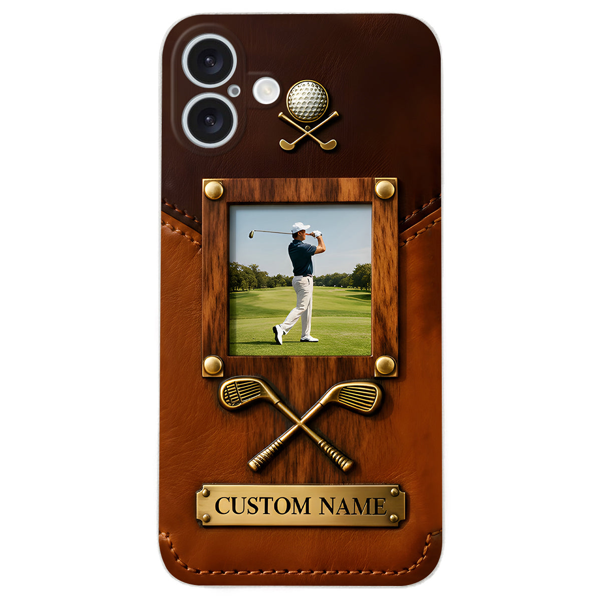 The Memory On The Course - Personalized Golf Leather Phone Case