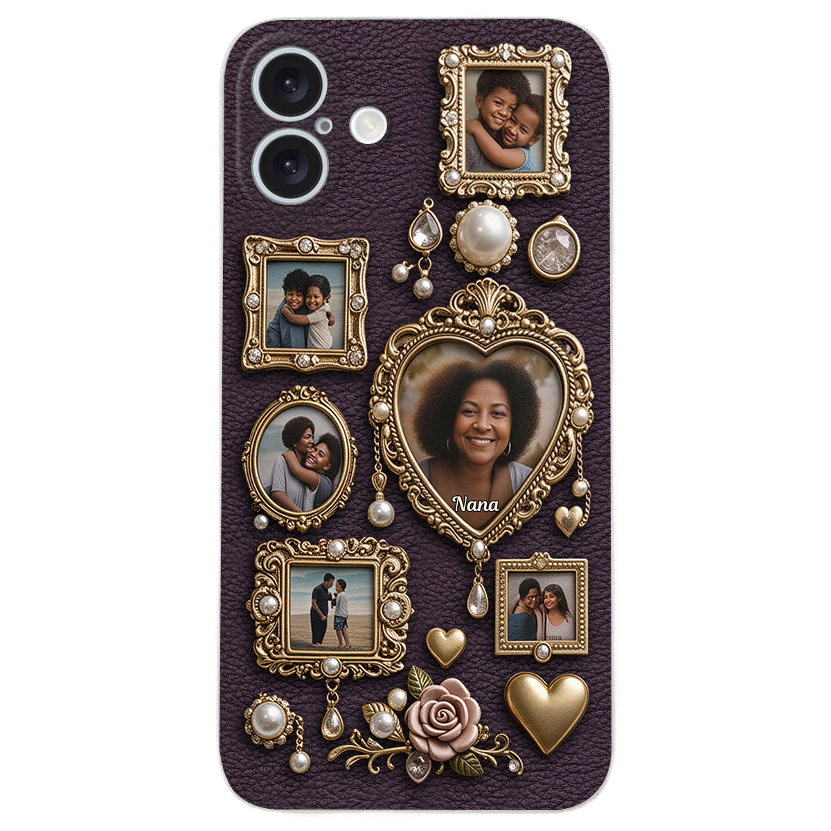Grandma's Cute Little Museum - Personalized Grandma Leather Phone Case