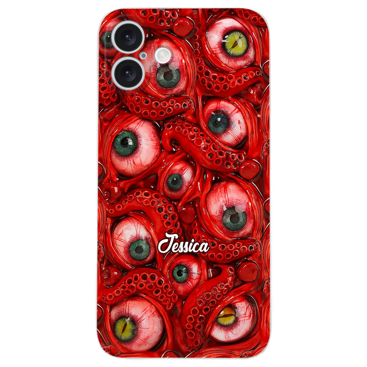 Horror Bloody Eyes - Personalized Halloween Leather Phone Case