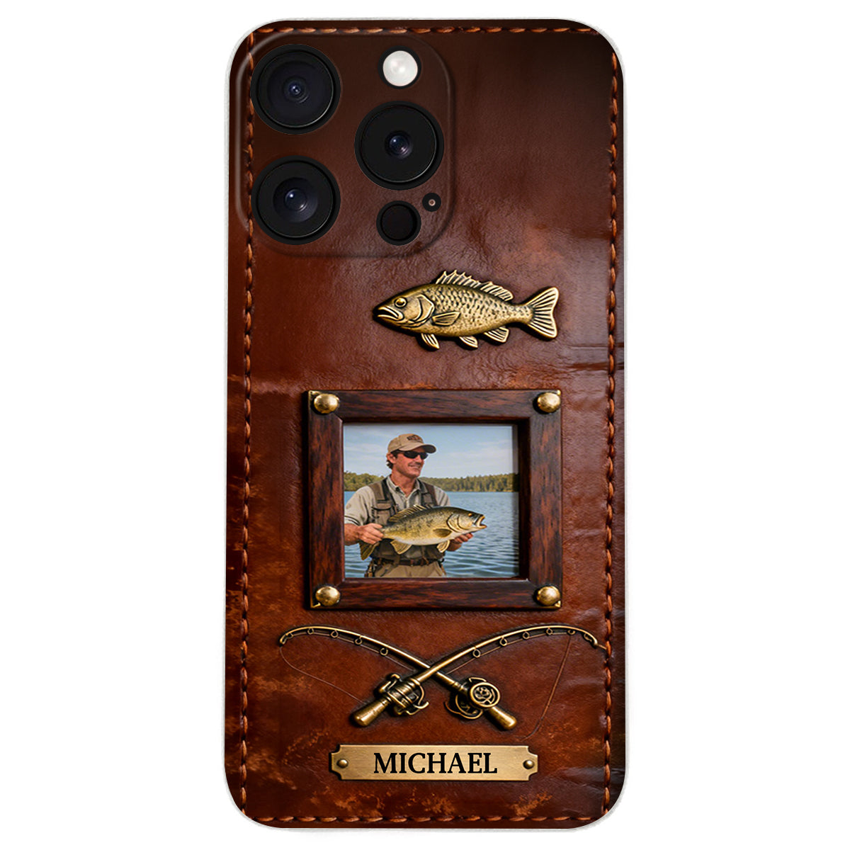 Best Catch - Personalized Fishing Leather Phone Case