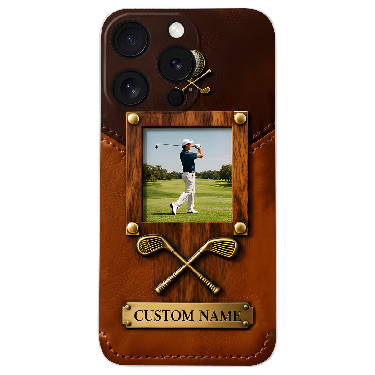 The Memory On The Course - Personalized Golf Leather Phone Case