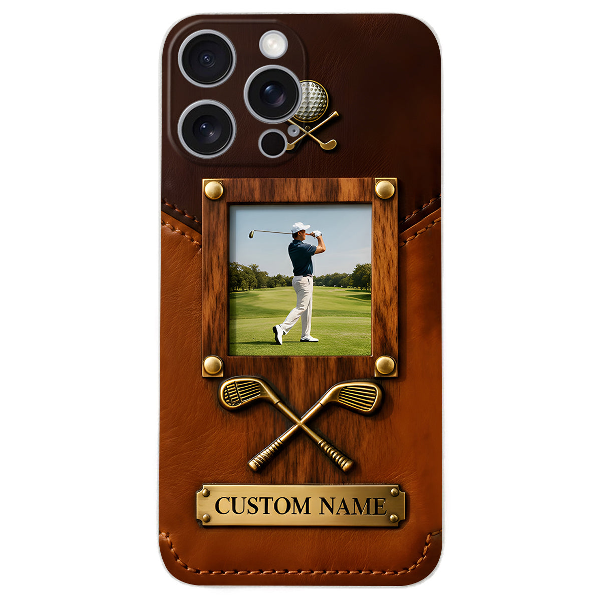 The Memory On The Course - Personalized Golf Leather Phone Case
