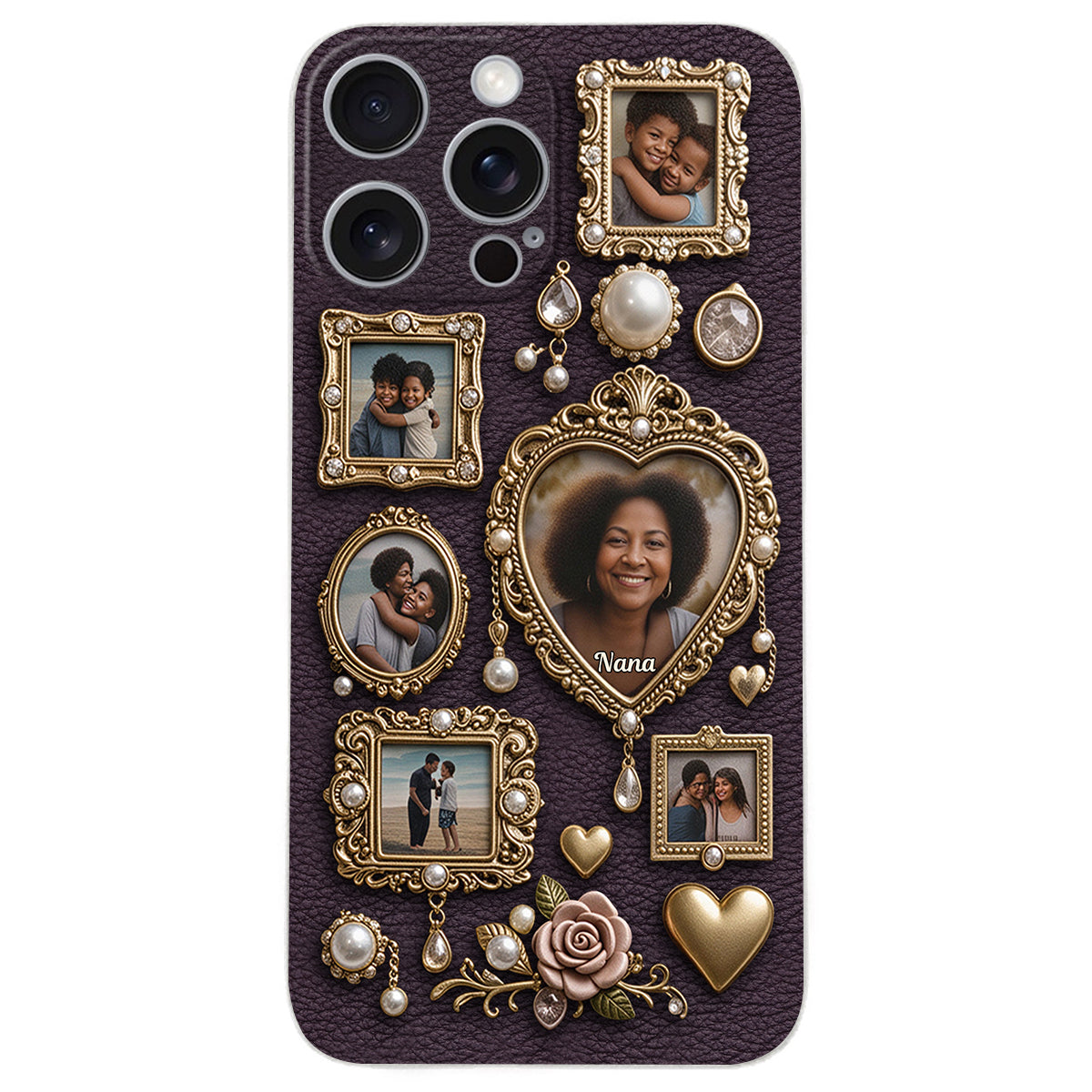 Grandma's Cute Little Museum - Personalized Grandma Leather Phone Case
