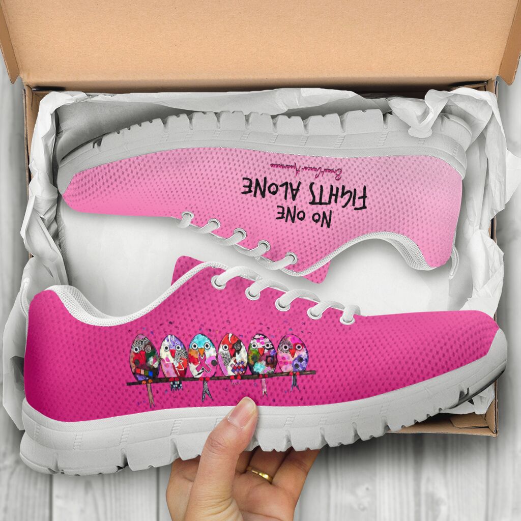 No One Fights Alone Breast Cancer Awareness Sneakers 0622