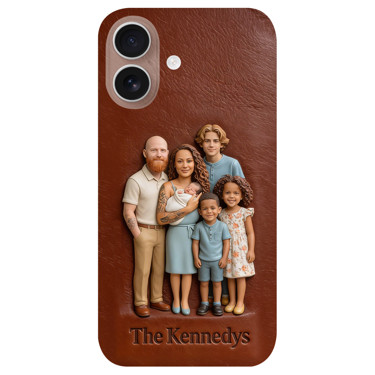 Custom Any Photo - Personalized Family Leather Phone Case