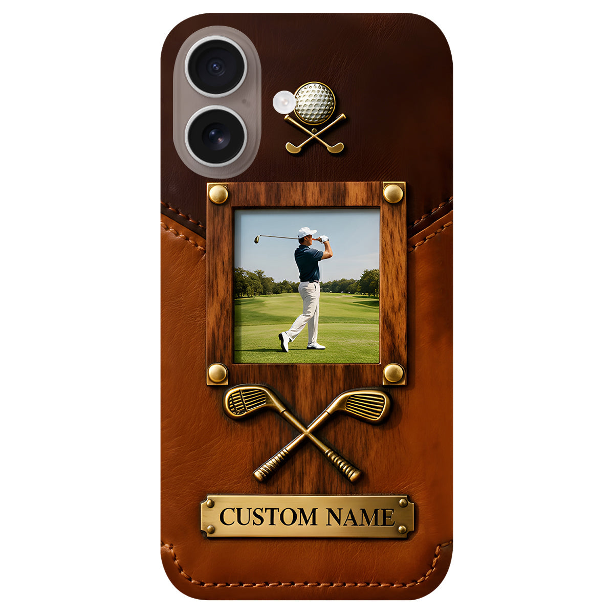 The Memory On The Course - Personalized Golf Leather Phone Case