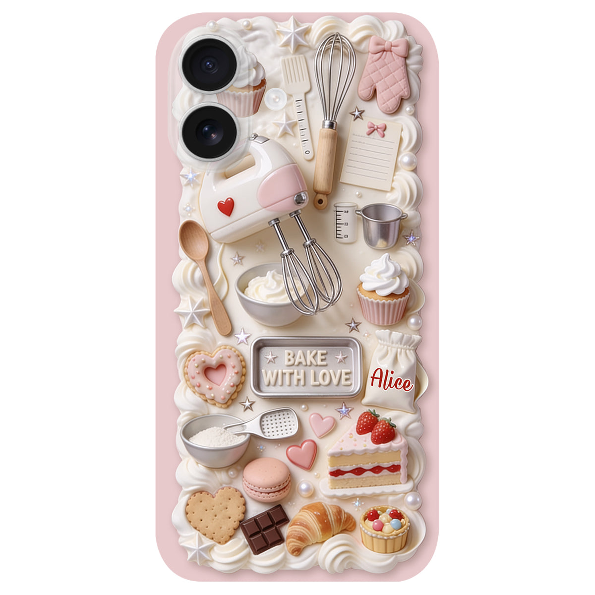 Bake With Love - Personalized Baking 3D Embossed Leather Phone Case