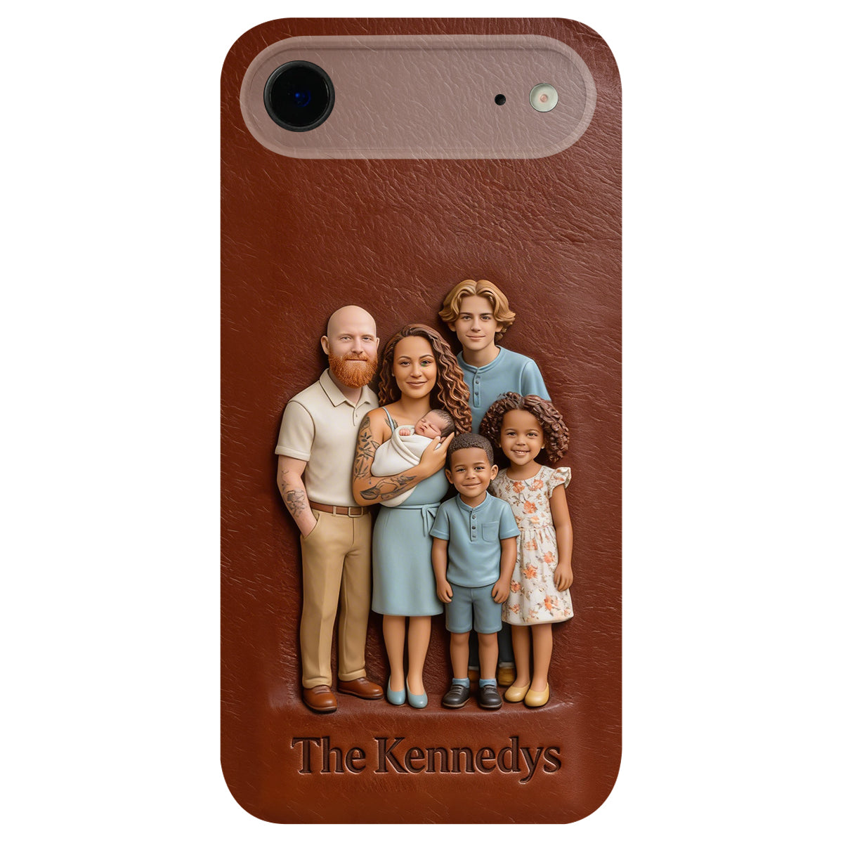 Custom Any Photo - Personalized Family Leather Phone Case