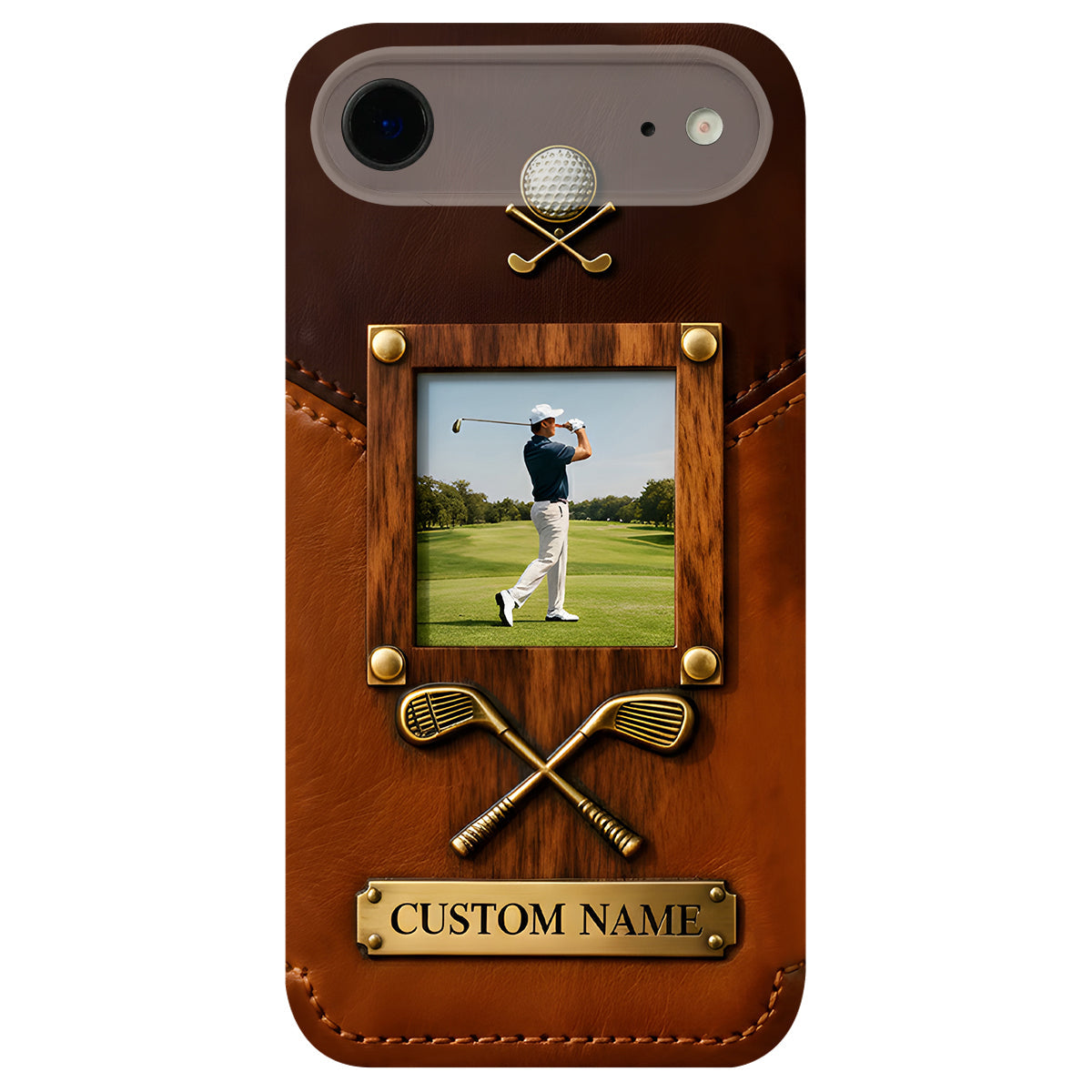 The Memory On The Course - Personalized Golf Leather Phone Case