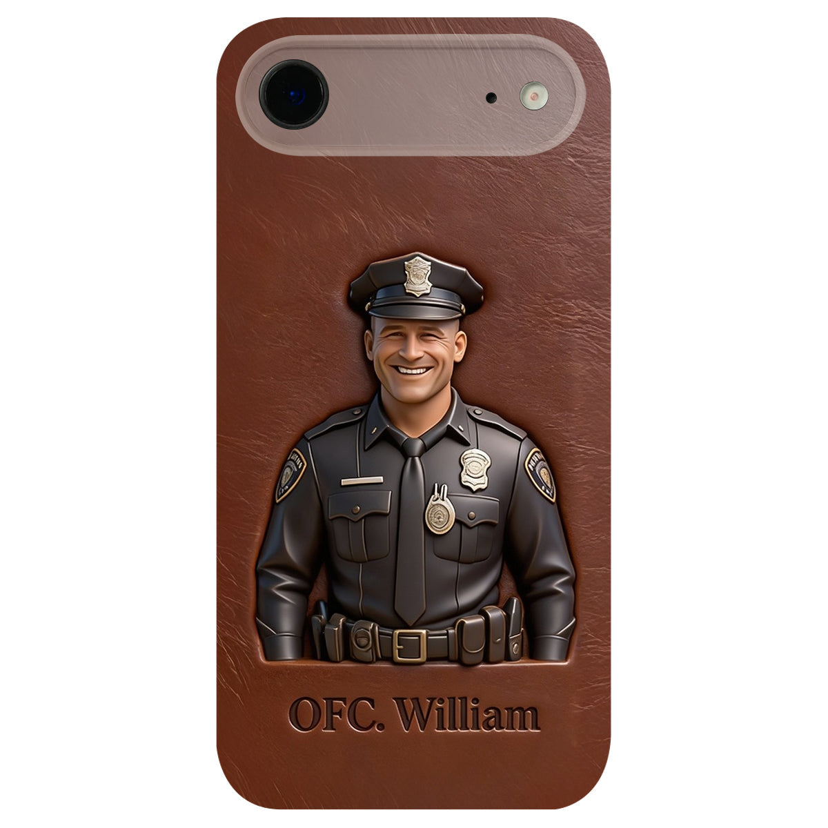 Police Gifts - Personalized Police Officer Leather Phone Case