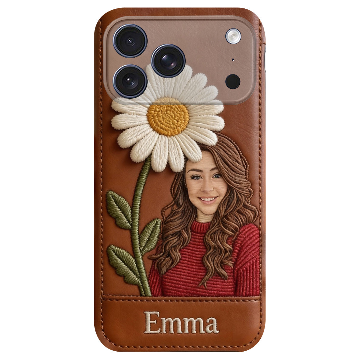 Custom Any Photo Birthmonth Flower - Personalized Self Love Leather Phone Case