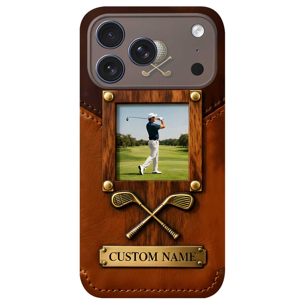 The Memory On The Course - Personalized Golf Leather Phone Case