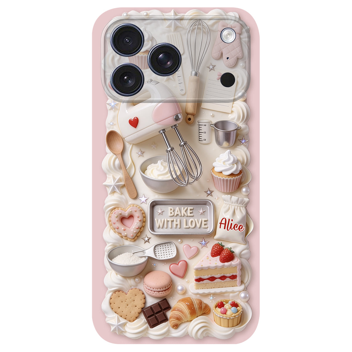 Bake With Love - Personalized Baking 3D Embossed Leather Phone Case