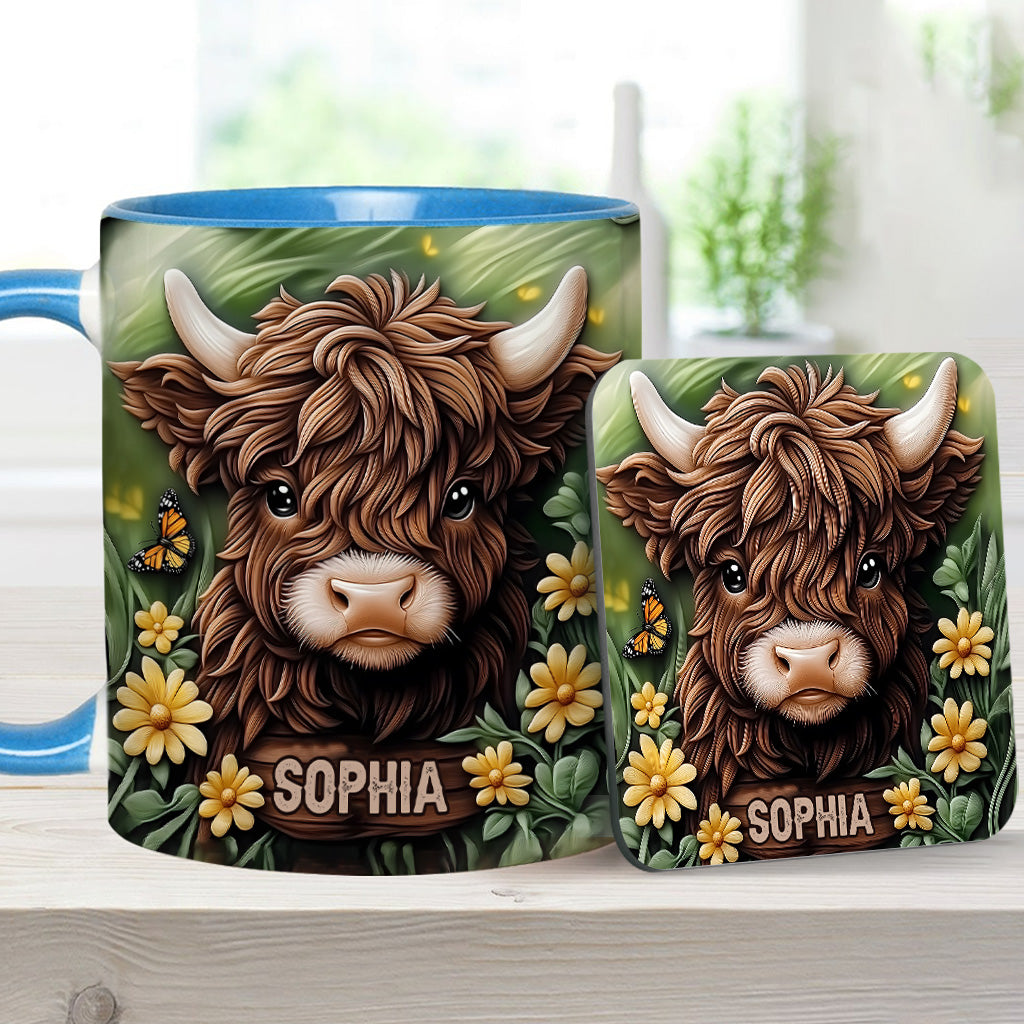 Baby Highland Cow - Personalized Accent Mug