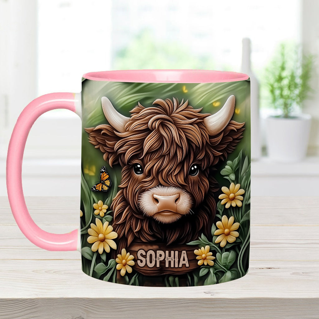Baby Highland Cow - Personalized Accent Mug