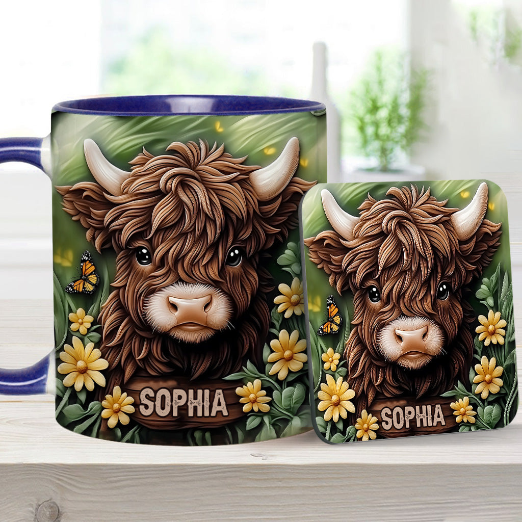 Baby Highland Cow - Personalized Accent Mug