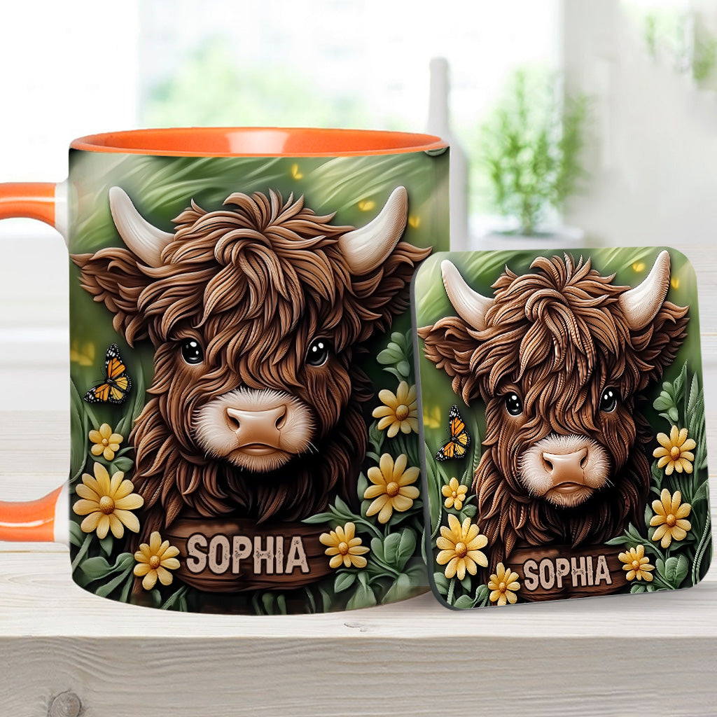 Baby Highland Cow - Personalized Accent Mug
