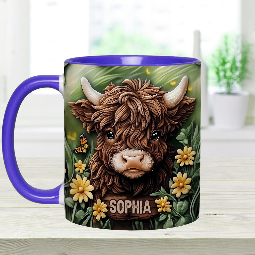 Baby Highland Cow - Personalized Accent Mug