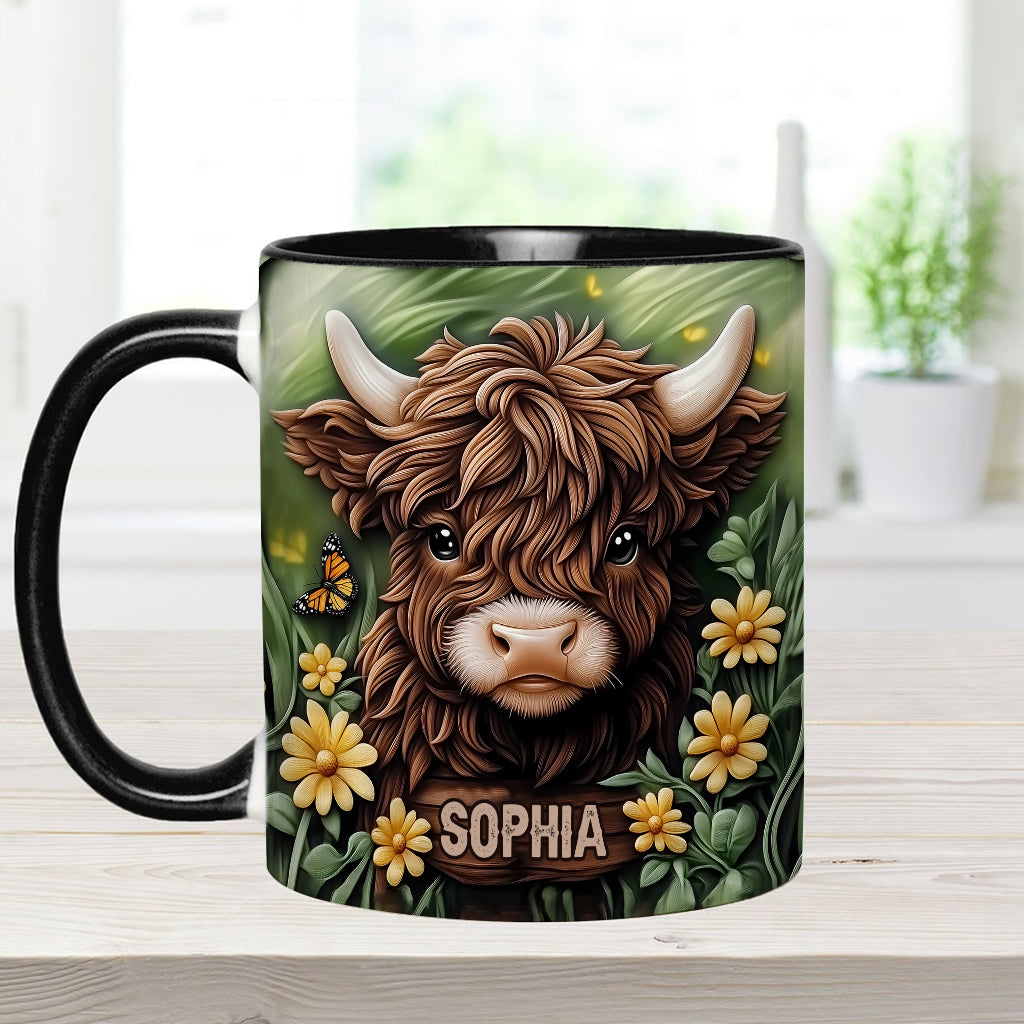 Baby Highland Cow - Personalized Accent Mug