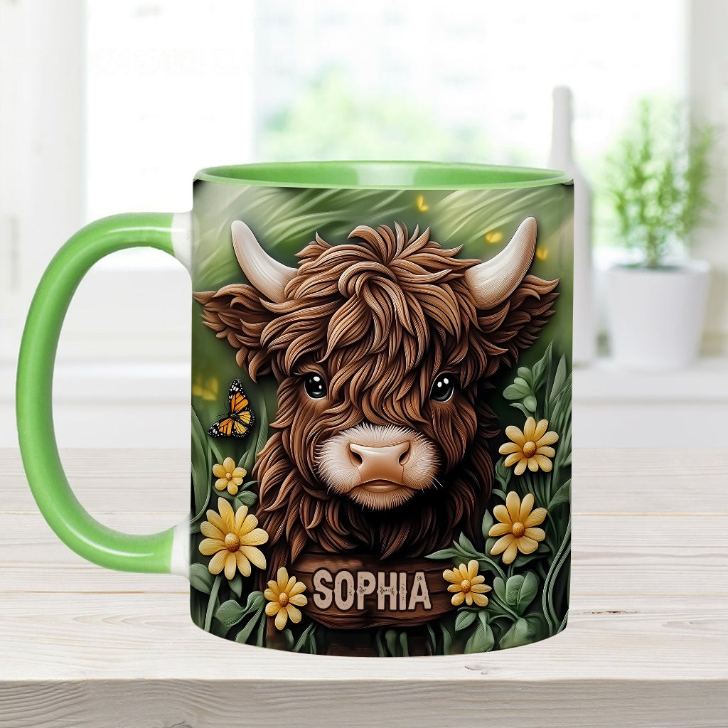 Baby Highland Cow - Personalized Accent Mug