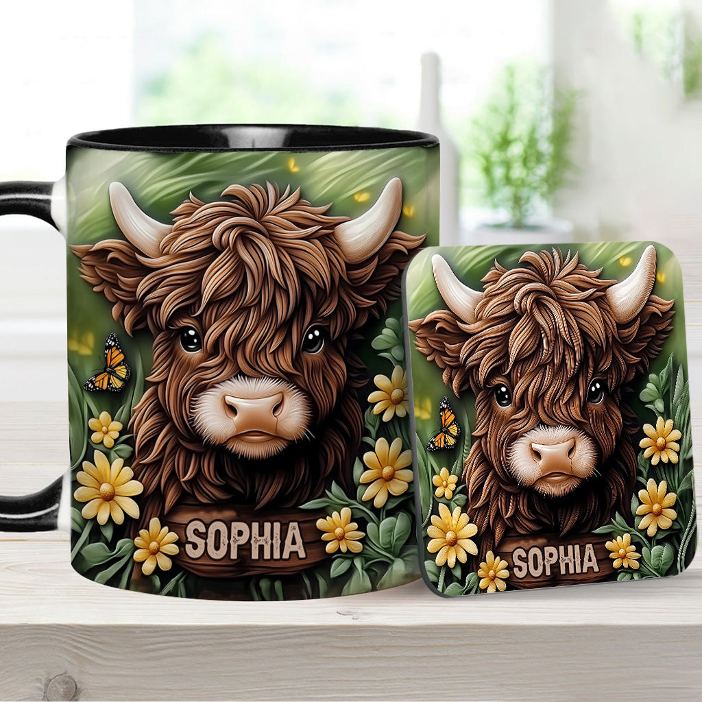 Baby Highland Cow - Personalized Accent Mug