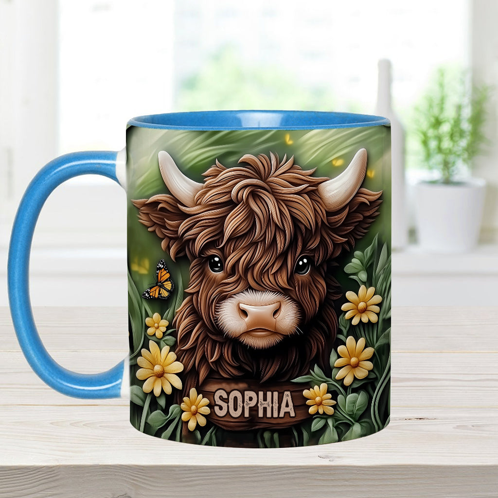 Baby Highland Cow - Personalized Accent Mug
