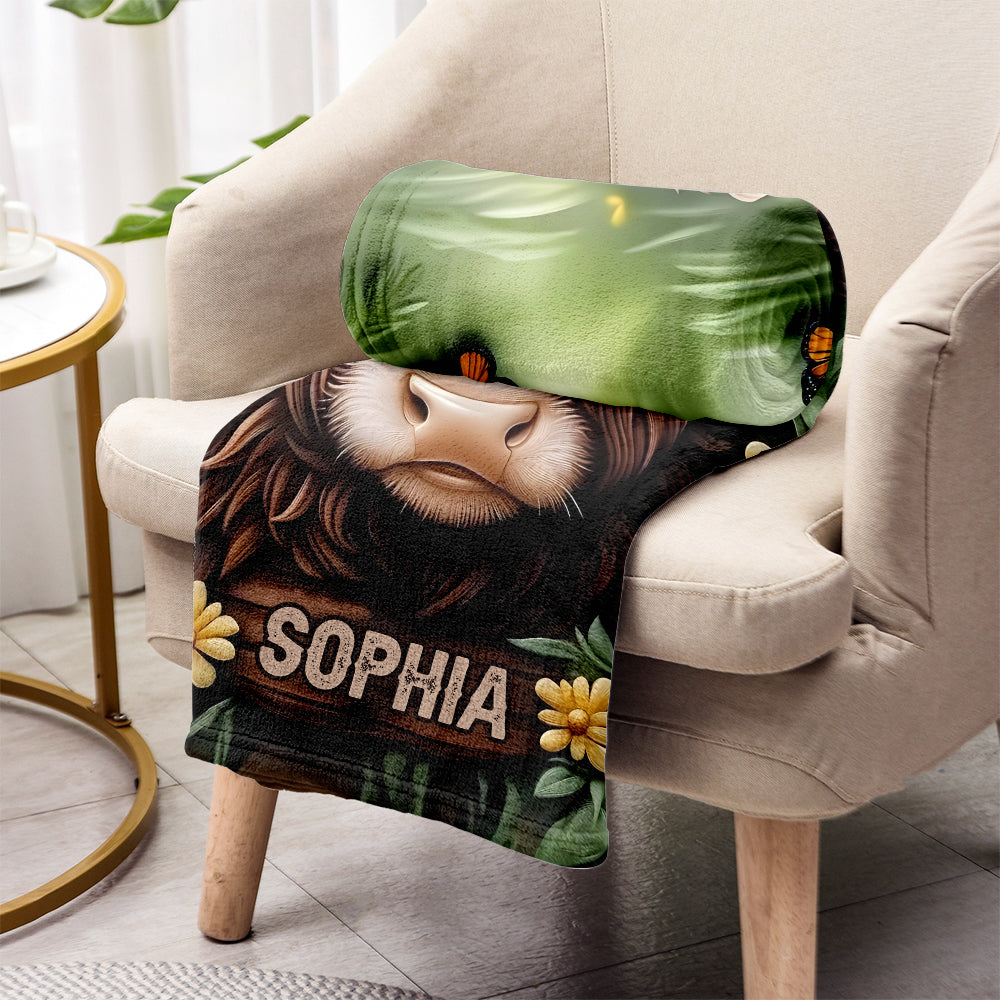 Baby Highland Cow - Personalized Blanket