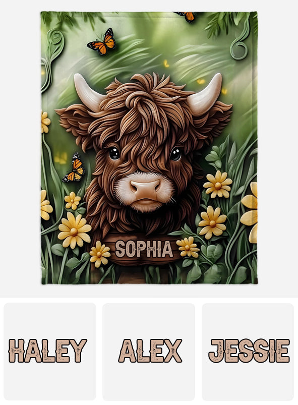 Baby Highland Cow - Personalized Blanket