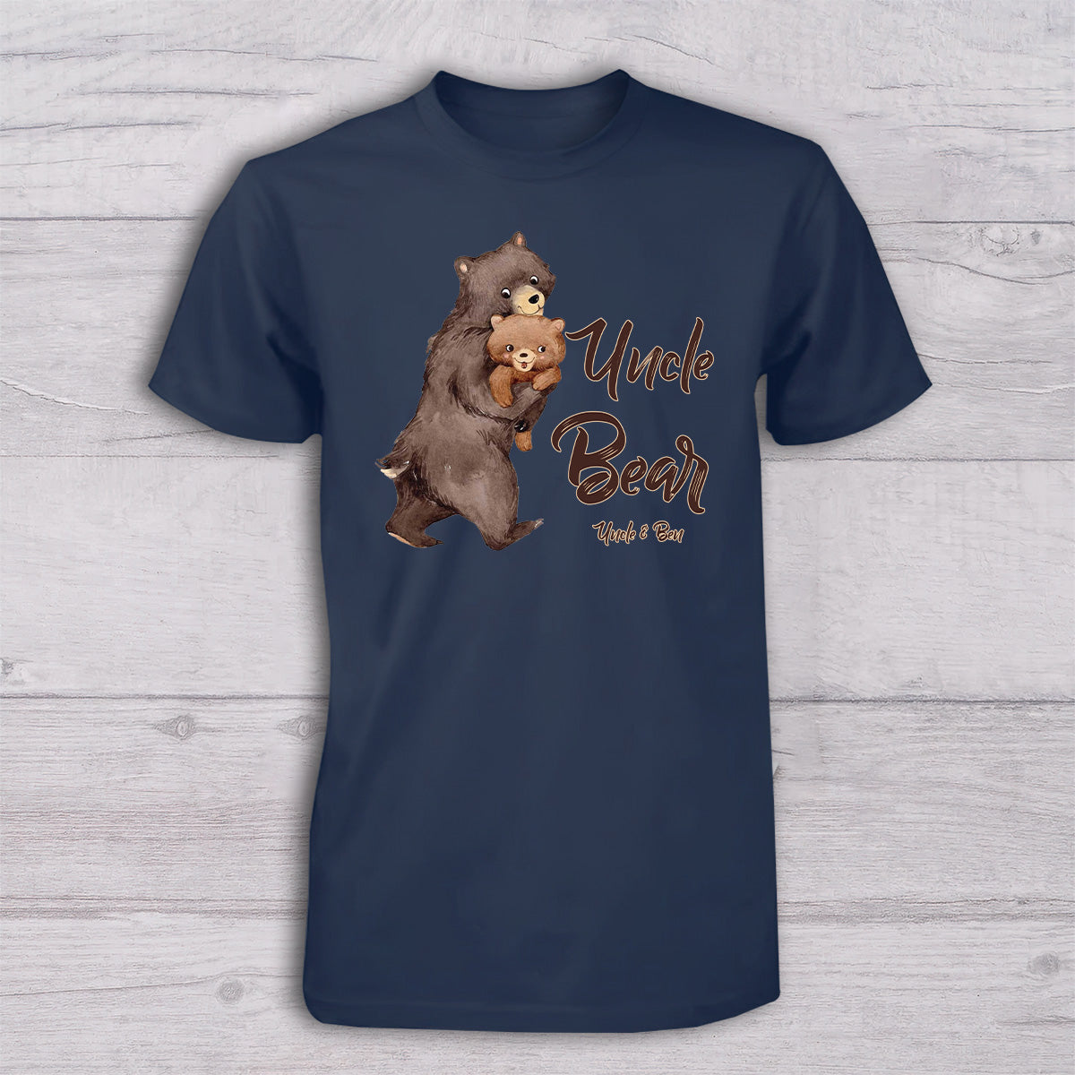 Papa Bear Baby Bear - Personalized Father T-shirt And Baby Onesie