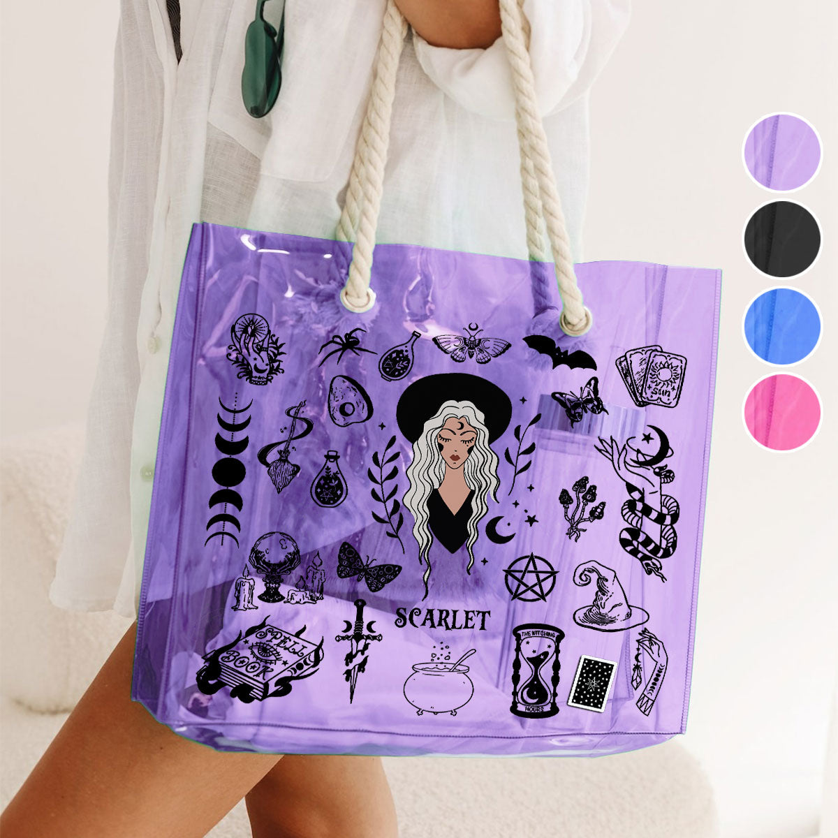 I'm Not Sugar And Spice - Personalized Witch Clear Tote Bag